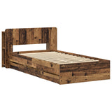 Bed Frame with Storage Old Wood 80 x 200 cm Engineered Wood 3433915