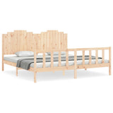 Bed Frame without Mattress 200x200 cm Solid Wood Pine 3192316