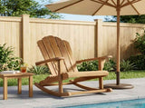 Garden Adirondack Rocking Chair Natural Solid Teak wood 42041358