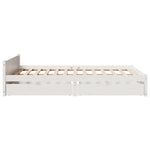 ZNTS Bed Frame without Mattress White 140x190 cm Solid Wood Pine 3301681