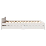 ZNTS Bed Frame without Mattress White 140x190 cm Solid Wood Pine 3301681