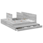 Storage Bed Frame with Drawer Grey sonoma 236.5 x 200 x 31.5 cm 3335626