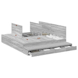 Storage Bed Frame with Drawer Grey sonoma 236.5 x 200 x 31.5 cm 3335626