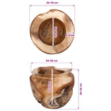 Fruit Bowl JEPARA Teak Brown 35 cm Solid Teak Wood 42010346