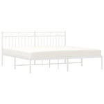 Metal Bed Frame without Mattress with Headboard White 183x213cm 373745