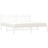 Metal Bed Frame without Mattress with Headboard White 183x213cm 373745