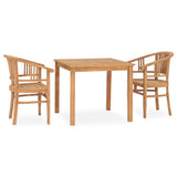 ZNTS 3 Piece Garden Dining Set Solid Teak Wood 3060002