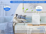 2000mL Portable Dehumidifier with Air Purifier, 24H Timer, 5 Modes, 10L/Day, for Home Laundry, White T3398P342286