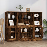 Highboards 3 pcs Smoked Oak Engineered Wood 3185308