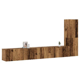 Wall Mounted TV cabinets 3 pcs Old Wood Engineered Wood 3328983