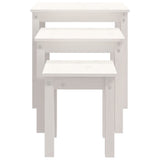 Nesting Tables 3 pcs White Solid Wood Pine 824974