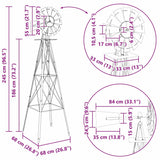Windmill Grey 84 x 68 x 245 cm Iron 42013609