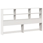 ZNTS Bookcase Bed without Mattress White 200x200 cm Solid Wood Pine 3321908