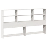 ZNTS Bookcase Bed without Mattress White 200x200 cm Solid Wood Pine 3321908