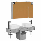 Bathroom Cabinet Set 4 pcs Grey Sonoma Engineered Wood 3406300