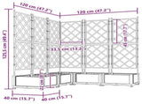 Garden Planter 5 pcs Grey 120 x 120 x 125.5 cm PP 42002865