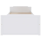 Bed Frame without Mattress White Solid Wood Pine 90x200 cm 322160