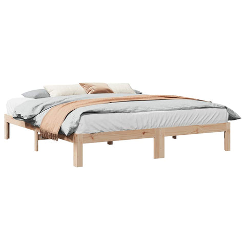 ZNTS Bed Frame without Mattress 160x200 cm Solid Wood Pine 859217