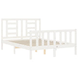 Bed Frame without Mattress White Small Double Solid Wood Pine 3192852
