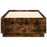 Bed Frame with LED without Mattress Smoked Oak 100x200 cm 3209629