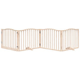 Dog Gate with Door Foldable 4 Panels 320 cm Poplar Wood 352209