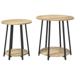 ZNTS Side Table Set - 2 Pieces in Sonoma Oak with Metal 869703