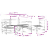 6 Piece Garden Sofa Set White Solid Wood Pine 3250745