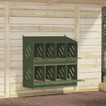 ZNTS Chicken Nesting Box with 8 Compartments Olive Green Metal 864349