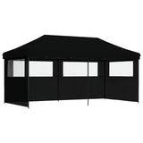 Foldable Party Tent Pop-Up with 3 Sidewalls Black 4004950