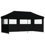 ZNTS Foldable Party Tent Pop-Up with 3 Sidewalls Black 4004950