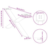 Coffee Table Legs X-Shaped 2 pcs Natural Steel 70x cm Steel 4012887