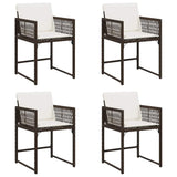 Garden Chairs with Cushions 4 pcs Brown Poly Rattan 365020