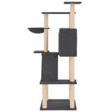 Cat Tree with Sisal Scratching Posts Dark Grey 143 cm 171731