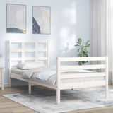 Bed Frame without Mattress White 100x200 cm Solid Wood 3193977