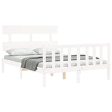 Bed Frame without Mattress White Small Double Solid Wood Pine 3193242