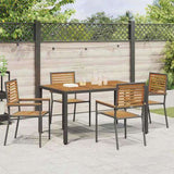 Garden Dining Set 5 pcs Black Poly Rattan 3365438