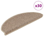 ZNTS Stair Mats Self-adhesive Sisal-Look 30 pcs 65x21x4 cm Sand 3365879