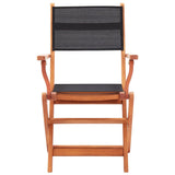 Garden Chair Set of 2 Black and natural 48692