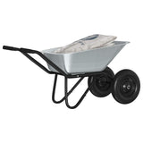 Wheelbarrow Silver and Black 137 x 60 x 65.5 cm Steel 42007972