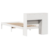 Bookcase Bed without Mattress White 100x200 cm Solid Wood Pine 3321566