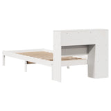 Bookcase Bed without Mattress White 100x200 cm Solid Wood Pine 3321566