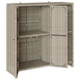Storage Cabinet with Shelf Light Grey 100 x 36 x 102 cm Rattan 4103825