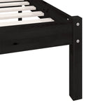 ZNTS 810086 Bed Frame without Mattress Black Solid Wood 140x200 cm