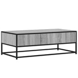 ZNTS Coffee Table Grey Sonoma 100x50x35 cm Engineered Wood and Metal 848782