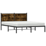 Metal Bed Frame without Mattress Smoked Oak 140x200 cm 4007668