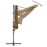 Cantilever Garden Parasol Taupe Polyester Fabric Large Rotatable 44631