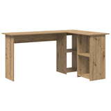 Desk with Shelf Artisan Oak 142 x 102 x 73 cm Engineered Wood 869297