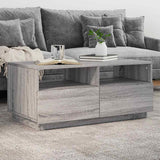 Coffee Table with LED Lights Grey Sonoma 90x49x40 cm 839838