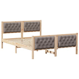 Bed Frame with Headboard Taupe 150 x 200 cm Solid Pine Wood 3394286