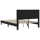 Bed Frame with LED Strip Lights Black 135 x 190 cm Faux Leather 42028039